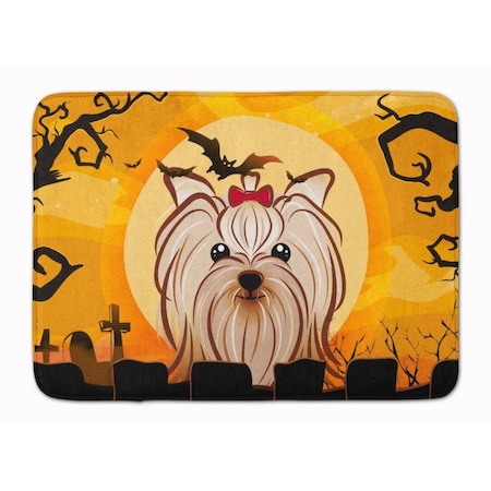 Jensendistributionservices Halloween Yorkie Yorkishire Terrier Machine Washable Memory Foam Mat MI2550554